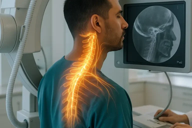 Digital motion X-ray identifies ligament laxity in an athlete’s cervical spine, showing hidden instability that standard imaging often misses.