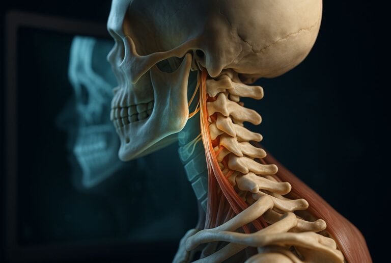 Digital Motion X-Ray showing cervical spine instability linked to dizziness